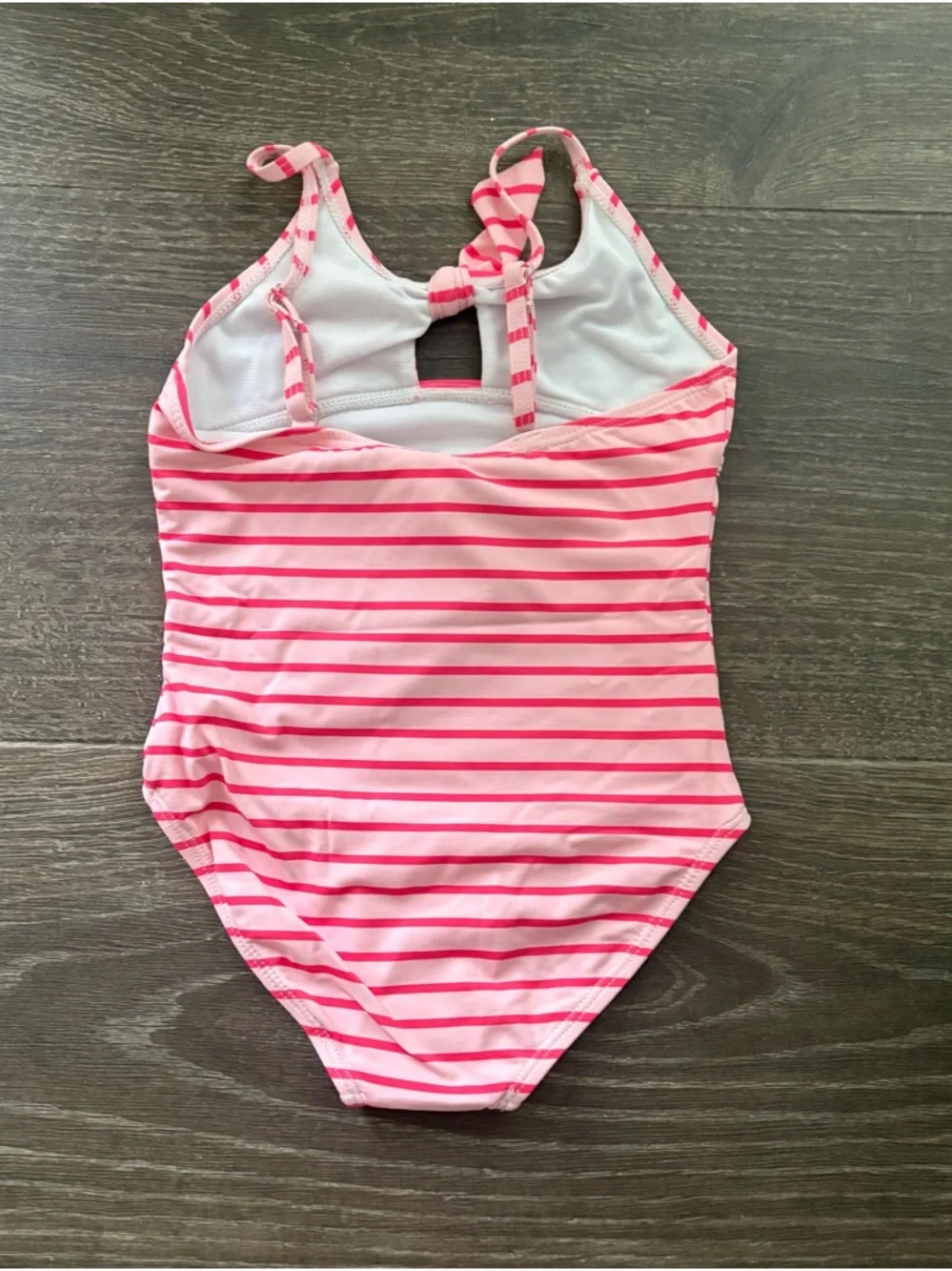 Snapper Rock Coral Stripe Bow Swimsuit - Size 4 NEW!